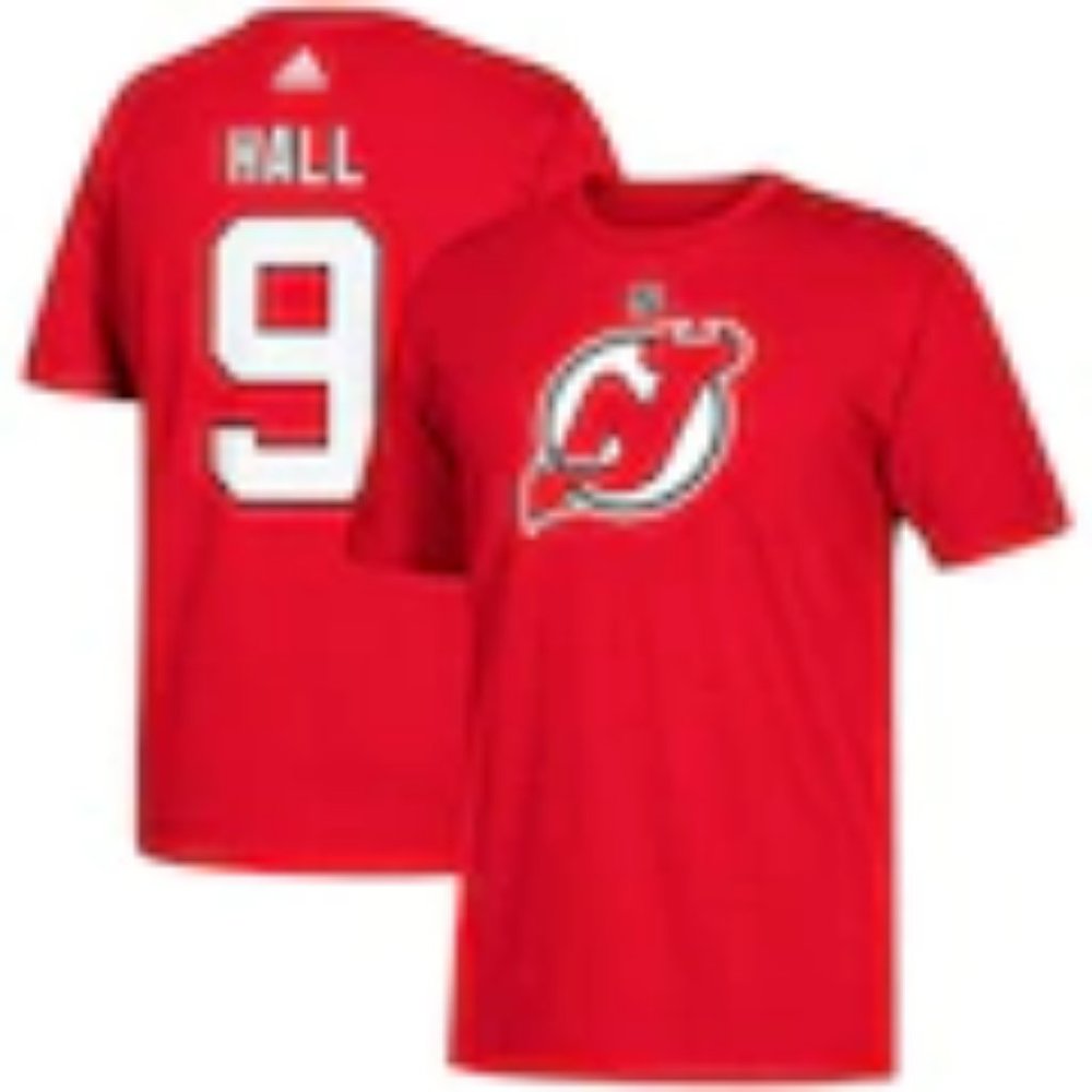 Men's New Jersey Devils Taylor Hall Branded V Neck T-Shirt S Small NWT